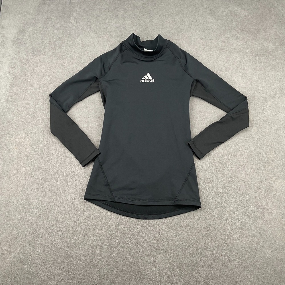 Adidas Compression Thermal Base Layer Shirt XS/S Black Gym Workout Mock Neck